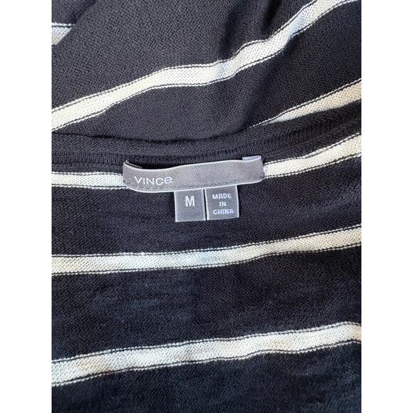 Vince Full Length Striped Knit Tank Maxi Dress Stretchy Scoop Neck - M - Picture 7 of 9